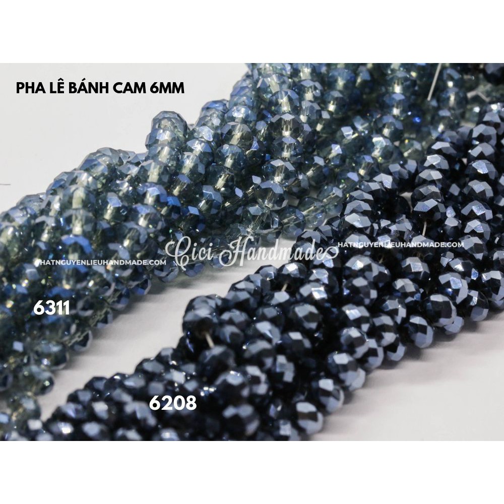 Pha lê bánh cam size 6mm Cici Handmade chuyên hạt đá hạt pha lê hạt cườm hạt trang sức tự làm nguyên liệu DIY