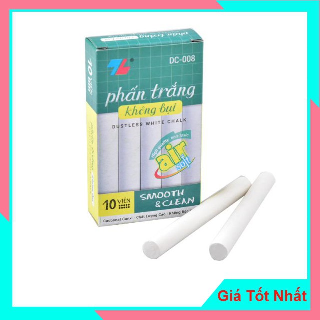 Phấn Trắng Viết Bảng Không Bụi Thiên Long DC008 - Viết Nét Chữ Rõ Ràng, Không Độc Hại Khi Sử Dụng