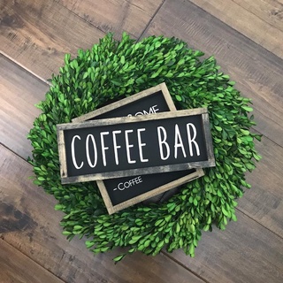 Biển gỗ decor treo tường Coffee Bar trang trí nhà bếp, quán cà phê phong cách Vintage