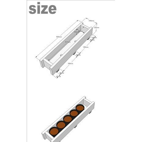 Chậu gỗ trồng cây sen đá Mini phong cách Nhật Bản đơn giản, tinh tế I Decor bàn làm việc, bàn ăn, quán cà phê
