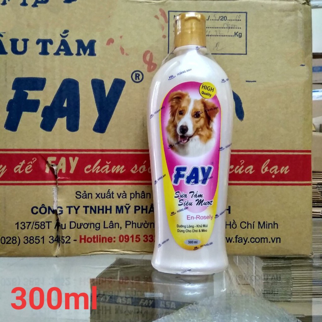 Sữa Tắm Fay 300Ml Dưỡng Lông Siêu Mượt, Khử Mùi Cho Chó Mèo