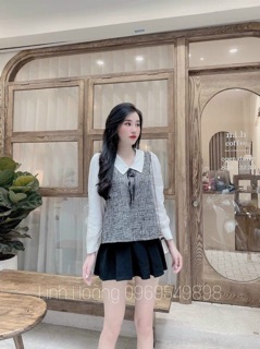 Áo dạ pha tay sơ mi crtop, sơ mi dạ pha tay