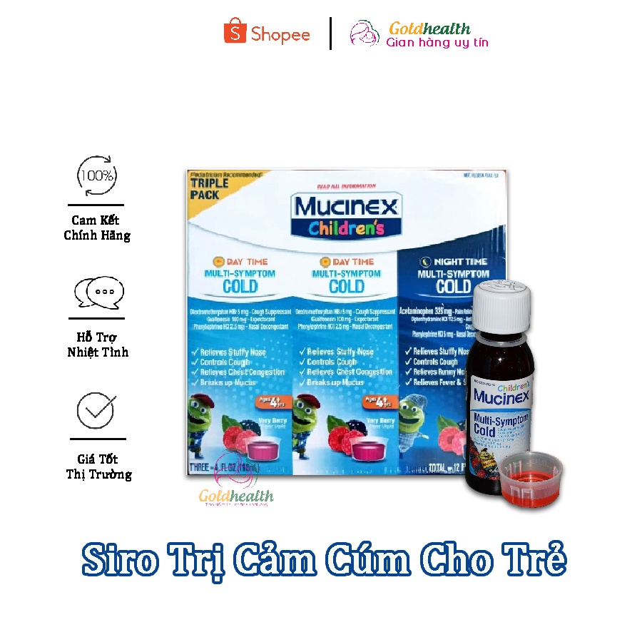 SIRO CẢM LẠNH NẶNG NGÀY &amp; ĐÊM DÀNH CHO TRẺ MUCINEX CHILDREN'S MULTI