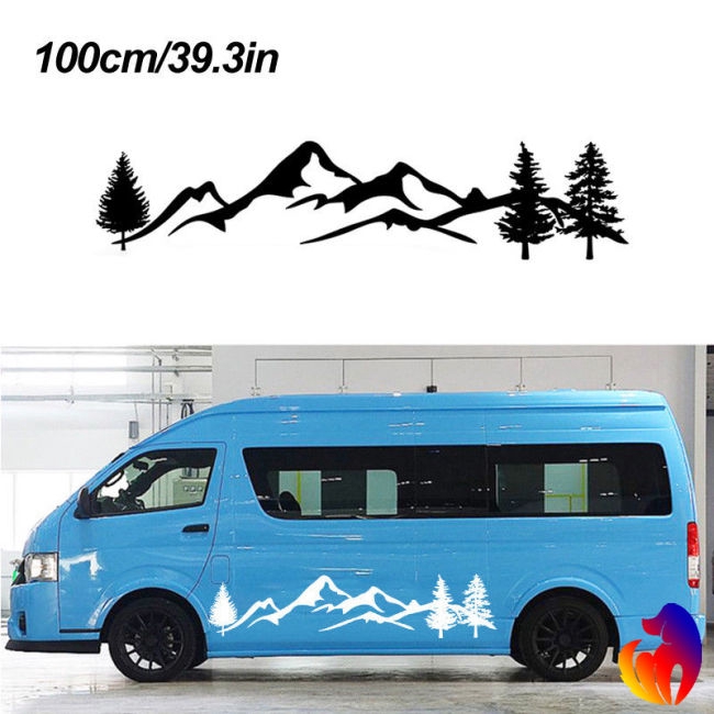 Sticker decal hình núi rừng phản quang độc đáo dán trang trí thân xe hơi