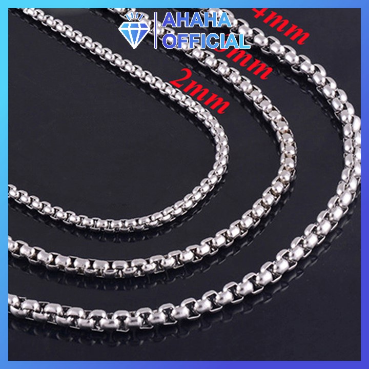 Dây chuyền nam inox cao cấp thời trang kiểu bông dừa ahaha.official kích cỡ 2mm màu trắng thép không gỉ PTDCNA51