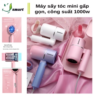 Máy sấy tóc bedabenc mini gấp gọn tạo kiểu tóc chuyên nghiệp công suất lớn 1000w