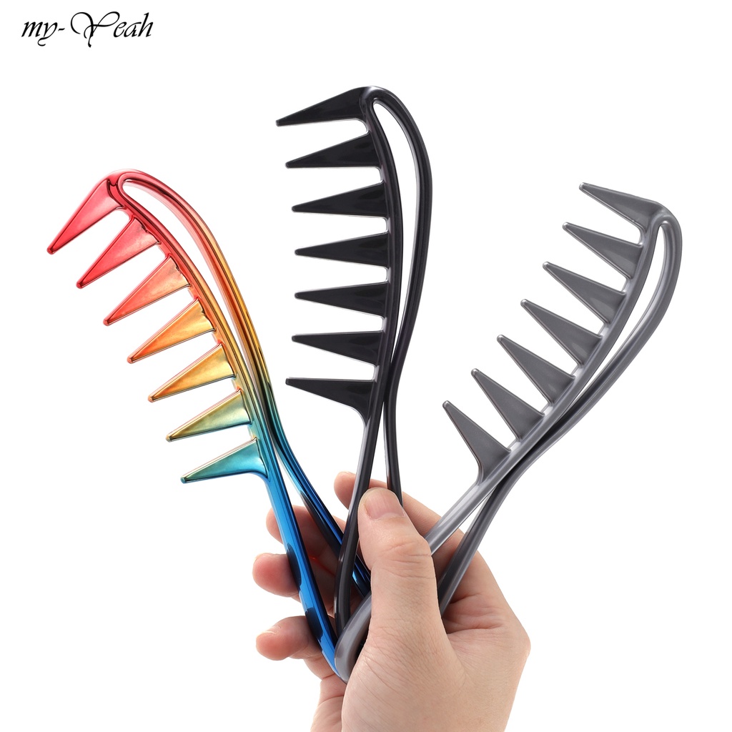 MONJA [Hàng mới về] Lược Nhựa Chải Tóc Gỡ Rối Thiết Kế Răng Thưa Mát-Xa Da Đầu Chuyên Dụng Cho Salon