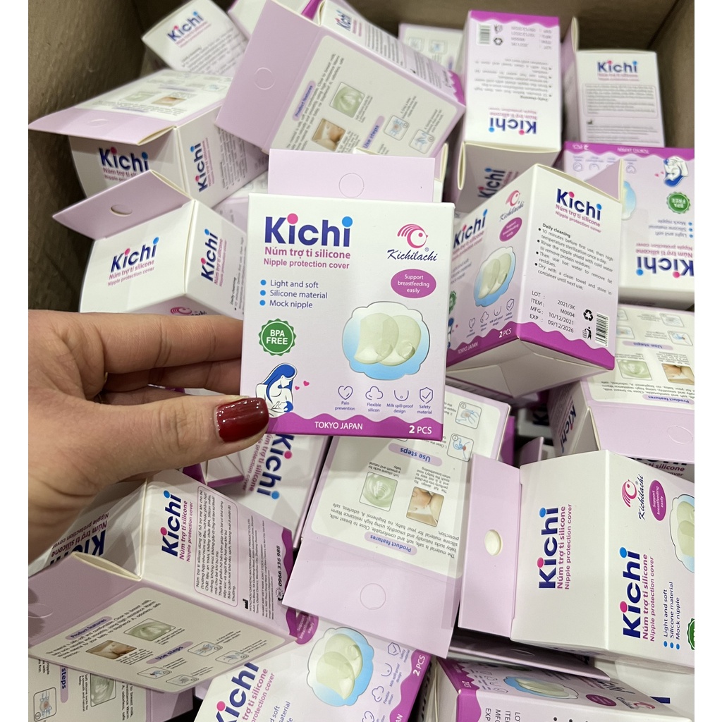 Núm trợ ti cho mẹ Kichilachi silicon bảo vệ đầu ty cho con bú set 2 chiếc - 2X MART