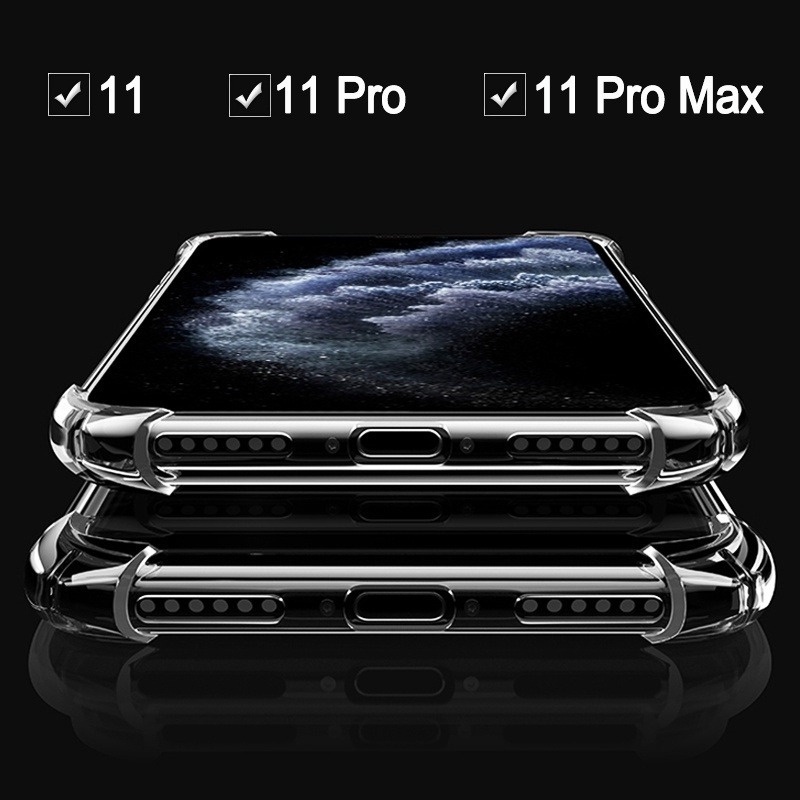 Ốp Điện Thoại TPU Trong Suốt Bảo Vệ Bốn Góc Chống Sốc Chống Va Đập Cho iPhone 11/11 Pro/11 Pro Max