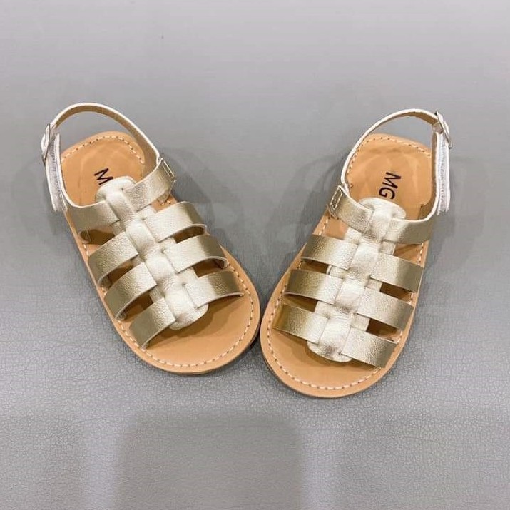 Dép sandal bé gái, Giày sandal cho bé gái quai chéo da PU siêu mềm chắc chắn hàng chính hãng MG Baby đế cao su mềm V531