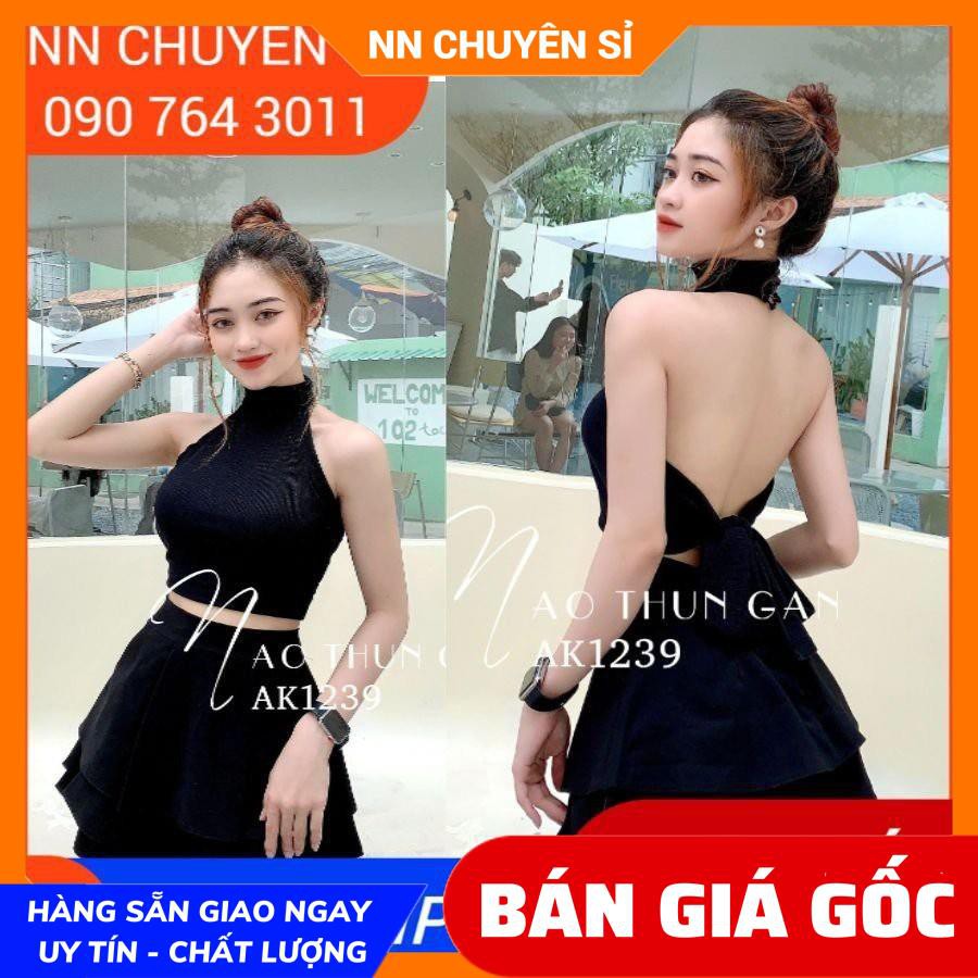 Áo hở lưng nữ Áo thun kiểu hở lưng ôm body chất thun gân mềm mịn phối sọc cầu vồng siêu dễ thương AK1239 AK1256