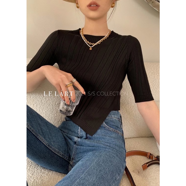 Áo Dệt Kim Tay Ngắn Cổ Tròn Dáng Ôm Phong Cách Thời Trang Hàn Quốc Cho Nữ | BigBuy360 - bigbuy360.vn
