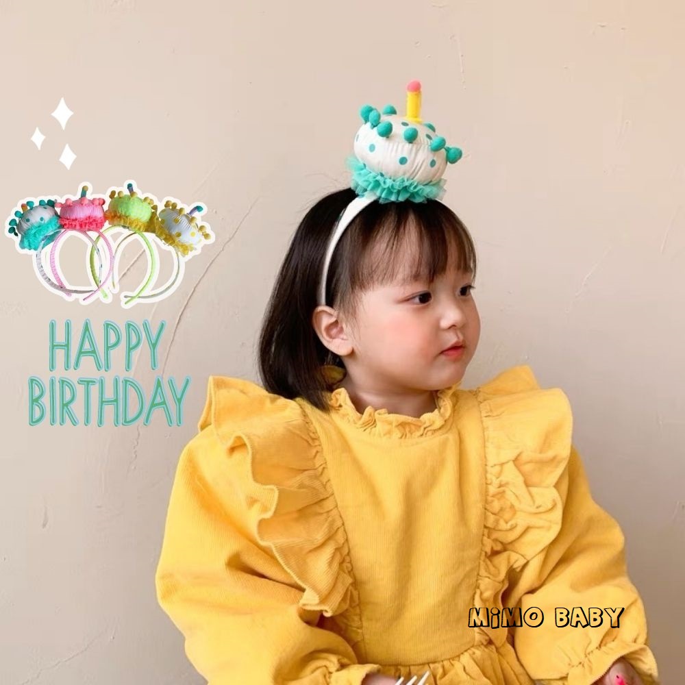 Bờm cài tóc hình bánh sinh nhật đáng yêu phong cách hàn quốc cho bé Mimo baby BD25