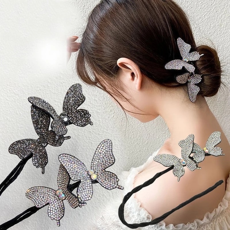 Kẹp Tóc Đính Đá Hình Bướm Thời Trang