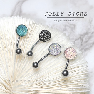  Khuyên rốn đá xinh JOLLY nhiều màu bằng thép y tế xỏ khuyên piercing 