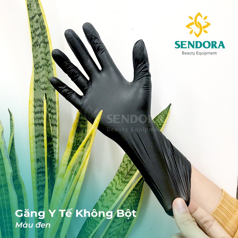 Găng tay y tế không bột Nitrile Màu đen, Trắng - Hộp 100 chiếc