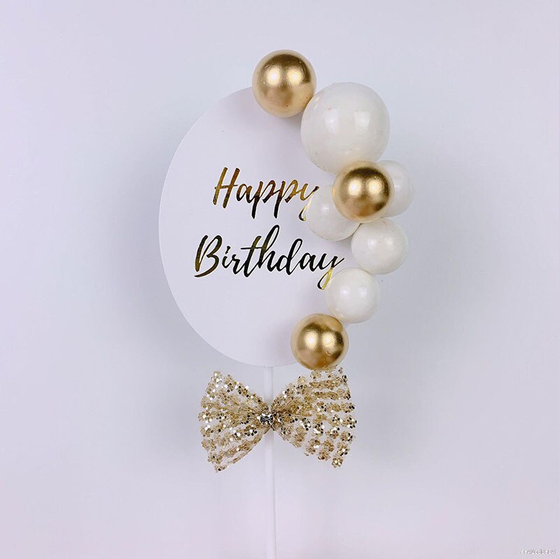 Phụ Kiện Trang Trí Bánh Kem Hình Quả Bóng Len Màu Vàng