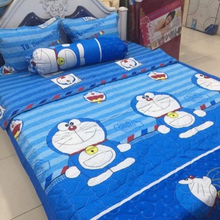 Bộ grap giường 5 món [ ẢNH THật ] mẫu ĐOREMON m6.2m
