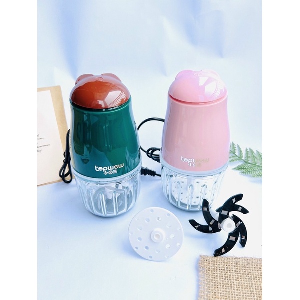 Máy Xay Đa Năng 1 Cối TopWow 6 Lưỡi, Xay Sinh Tố Cầm Tay Thịt Cá Tỏi Ớt Ăn Dặm Cho Bé - Haobaby2018