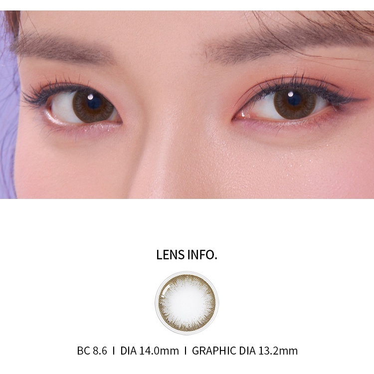 Kính áp tròng SHIKIJIKA-GRAY xám ngọc giãn nhẹ 14.0mm - Lens thời trang Hàn Quốc chính hãng