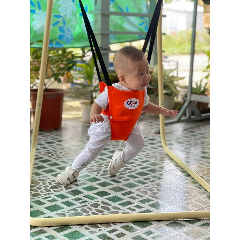 Combo 2 chức năng GeGa Kids L Cải Tiến - Xích đu và nhún nhảy cho bé tập đi GEGAKIDS