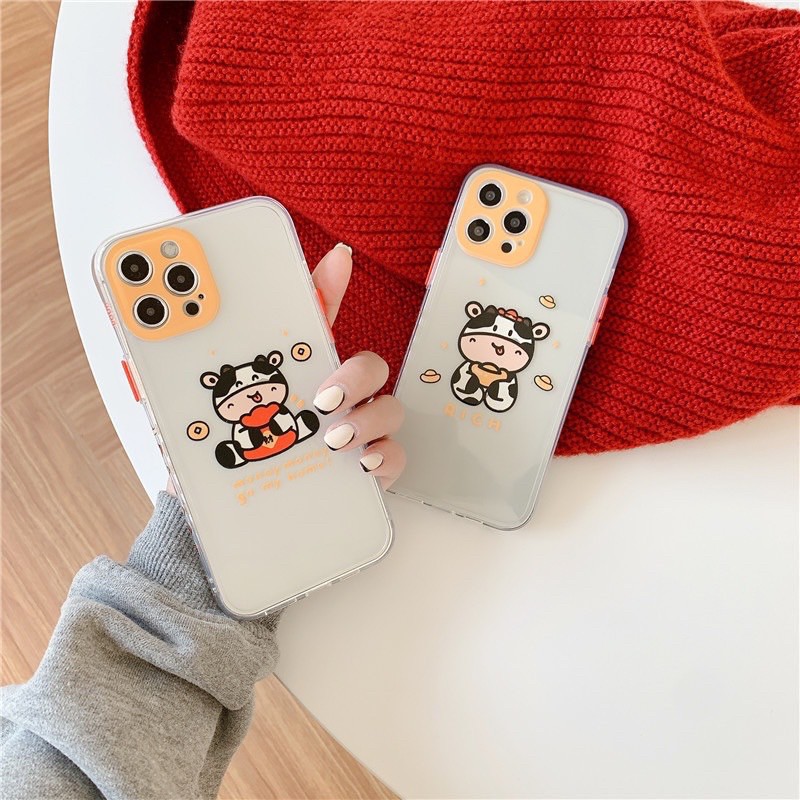 Ốp trong hình dễ thương viền vuông có bảo vệ camera