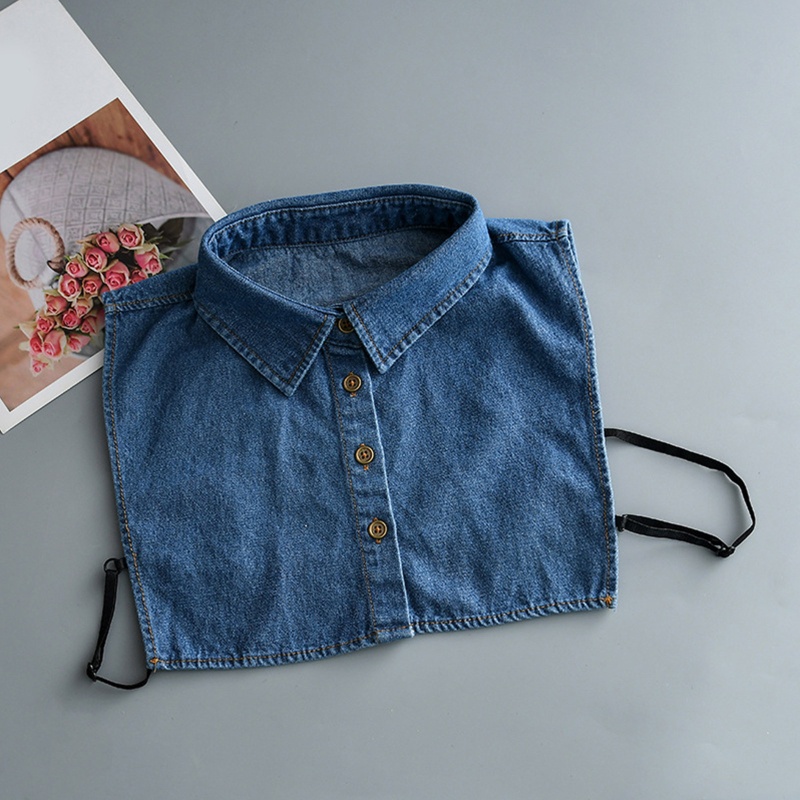 Cổ Áo Sơ Mi Denim Hình Vuông Thời Trang Dành Cho Nữ