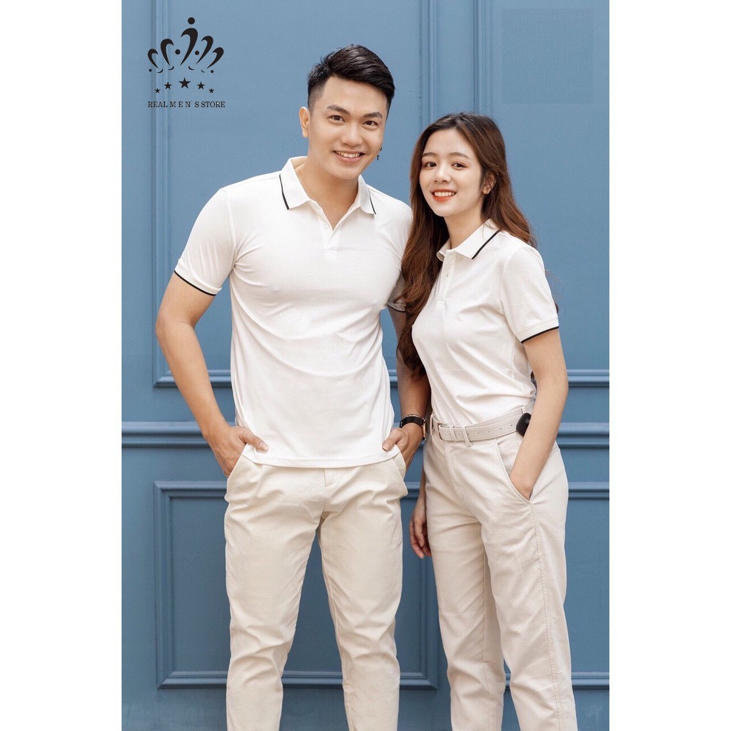 [Xả Kho Giá Sốc] Áo Polo Nam nữ phối viền trẻ trung năng động - Áo thun nam nữ | BigBuy360 - bigbuy360.vn