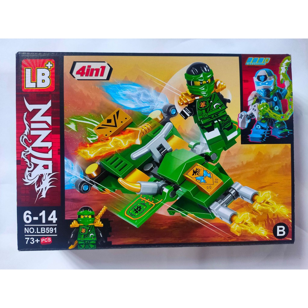 Lắp ráp xếp hình lego ninjago tenma Dũng sĩ cưỡi rồng của ninjago 4 in 1