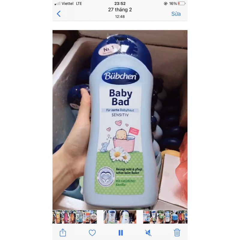 SỮA TẮM CHO BÉ BUBCHEN BABY BAD- ĐỨC- 1000ml