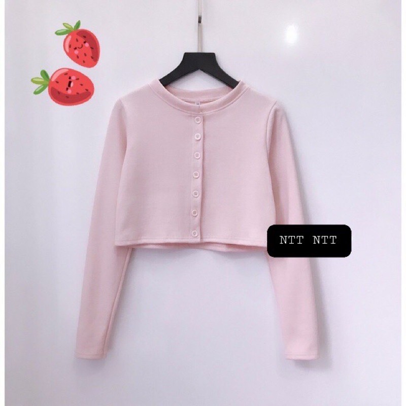 Áo croptop tay dài nhiều nút