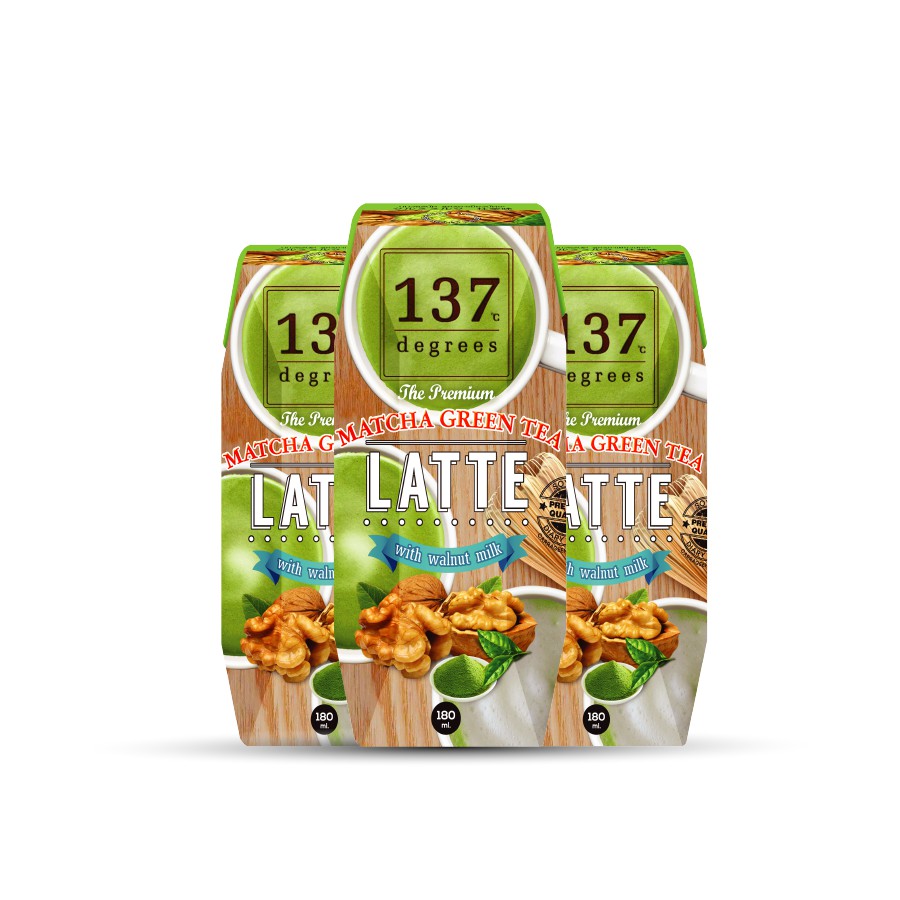 Sữa Hạt 137 Degrees Óc Chó Trà Xanh 180ml (Lốc 3 Hộp)