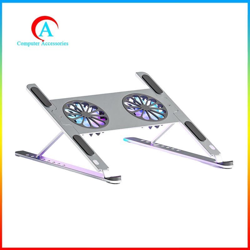 Giá đỡ laptop chống trượt có thể điều chỉnh độ cao có quạt tản nhiệt có thể gấp gọn