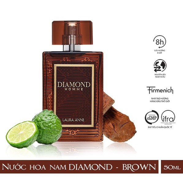 Nước hoa Laura Anne - DIAMOND pour HOMME (Brown) 50ml | Thế Giới Skin Care