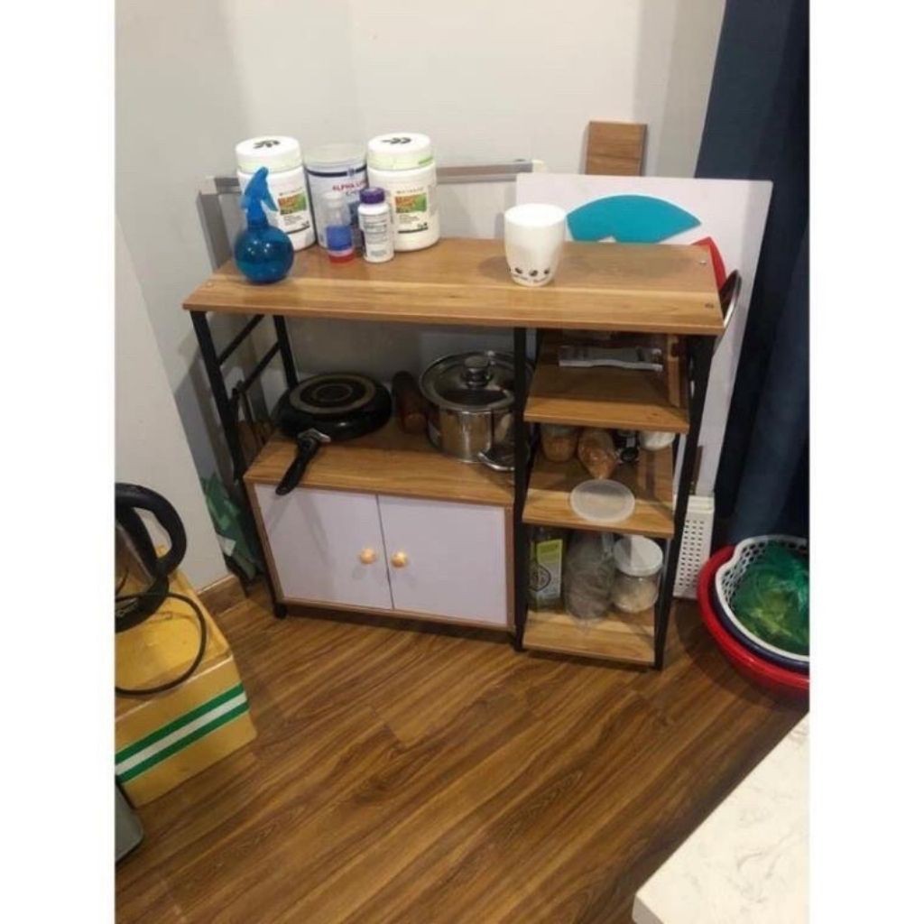 Kệ nhà bếp, kệ lò vi sóng khung sắt sơn tĩnh điện gỗ MDF Cao CấpFREESHIP EXTRA