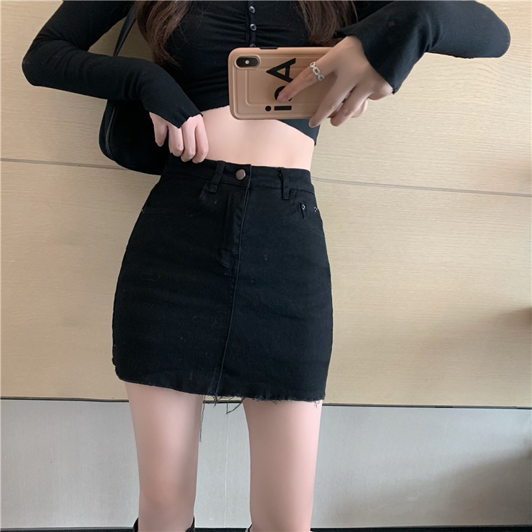 Chân váy nữ, chân váy kaki jeans màu trắng đen size S M L SKUCV-10B