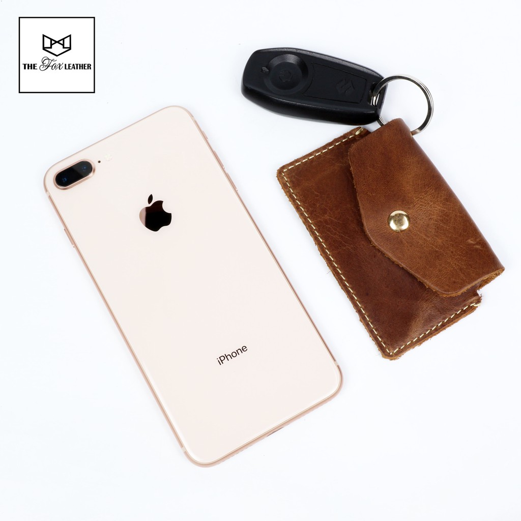 Ví Móc Khóa Đựng Card Mini THE FOX Bóp Nhỏ da thật xinh xắn