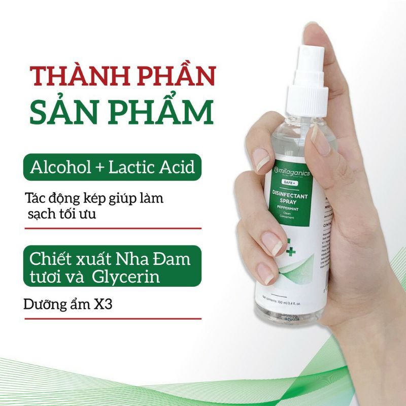 Xịt rủa tay milaganics