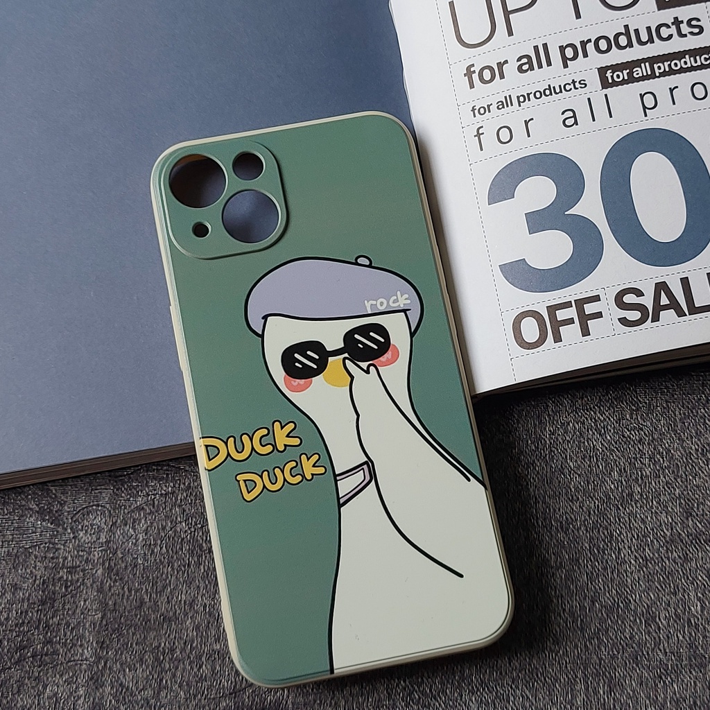 Ốp lưng Iphone viền vuông vịt hiphop xanh lá cây 7plus/8/8plus/x/xr/xs/11/12/13/pro/max/plus/promax - Tomax Case