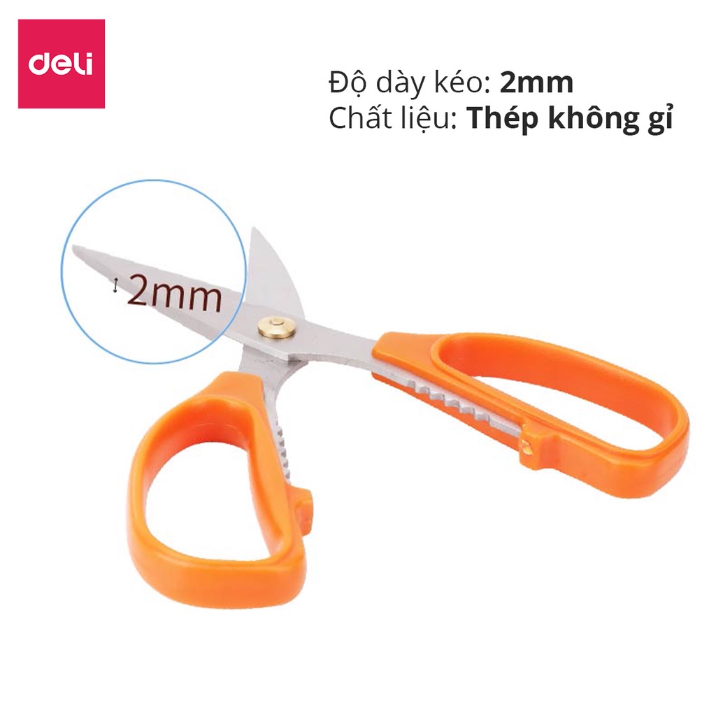 Kéo Nhà Bếp Văn Phòng Đa Năng Siêu Sắc Bén 190mm Deli 6038 [Rẻ]