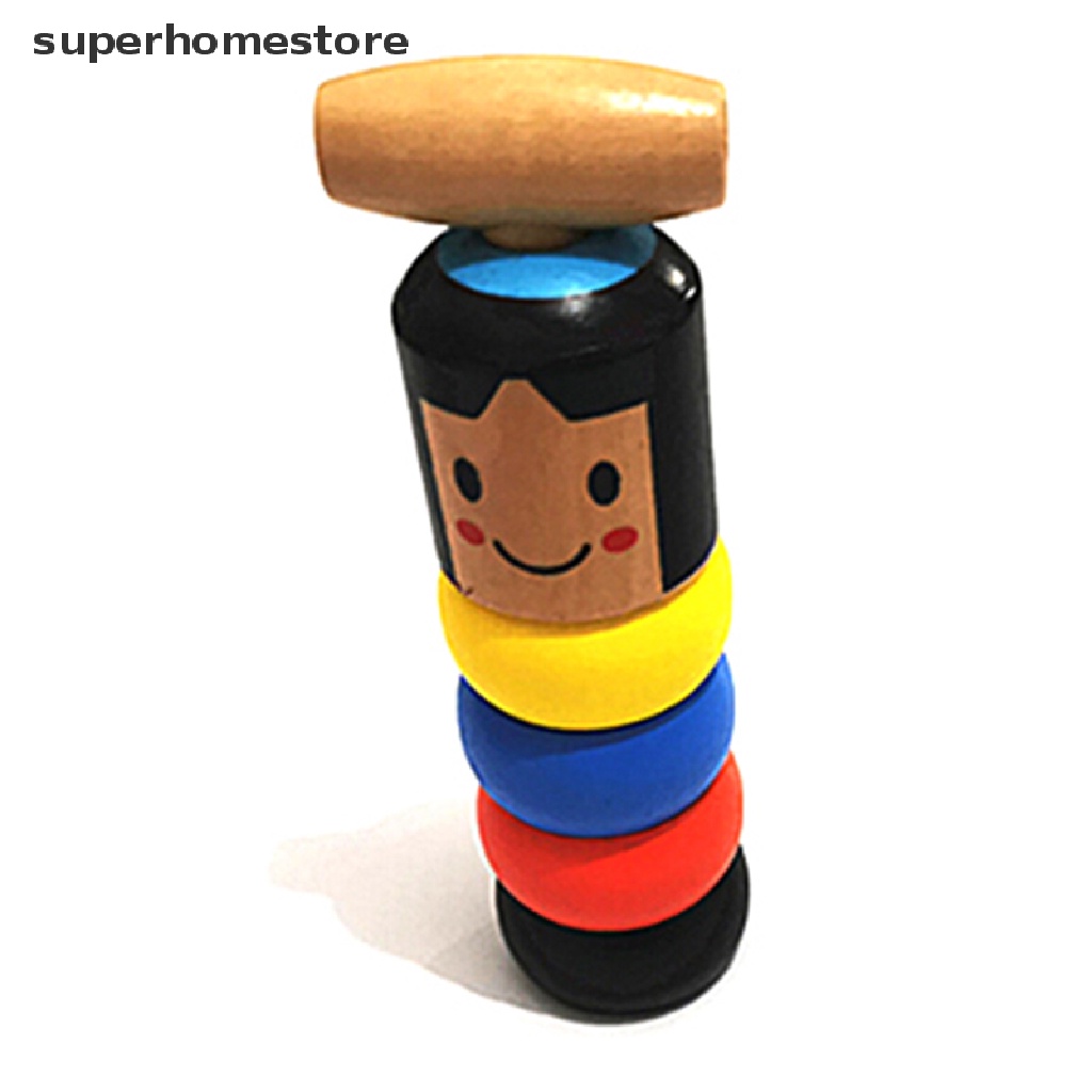 [superhomestore] 1set Immortal Daruma Unbreakable Wooden Man Magic Toy Fun Toy Accessory New Stock