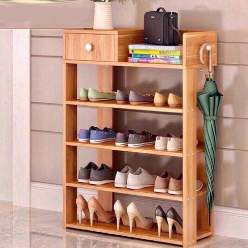 KỆ GIẦY GỖ 5 TẦNG CÓ HỘP ĐỰNG ĐỒ CỰC TIỆN LỢI