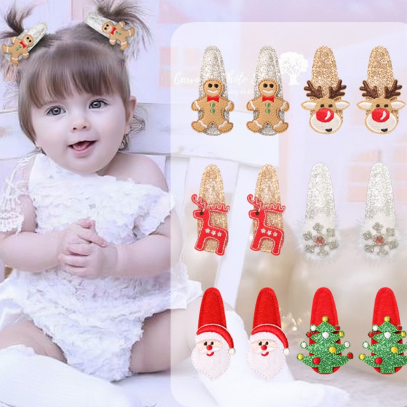 Kẹp Tóc Đính Kim Sa Lấp Lánh Phong Cách Giáng Sinh