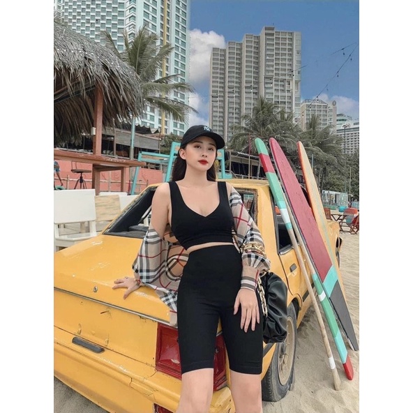 Quần legging lửng thái, Quần legging ngố đùi thái cạp chun siêu mịn dày dặn co dãn