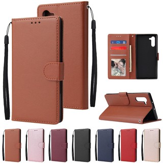 Ốp điện thoại da pu mềm mỏng kiểu ví lật có ngăn thẻ sang trọng cho samsung galaxy note 20 ultra note 10+ note 9 note 8