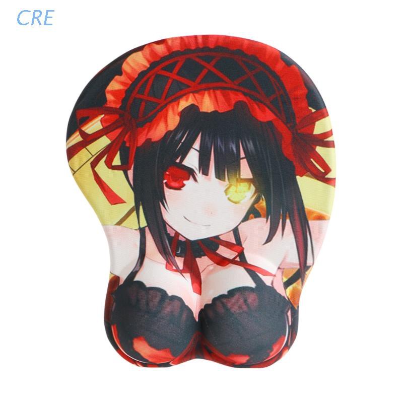 CRE  Creative Cartoon Anime 3D Sexy Chest Silicone Mouse Pad Wrist Rest Support