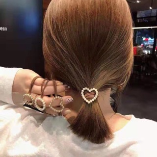 Dây cột tóc đính đá trái tim
