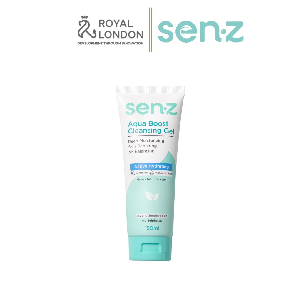 Gel Rửa Mặt Trà Xanh Cấp Ẩm SENZ Aqua Boost Cleansing Gel chuẩn pH 150ML