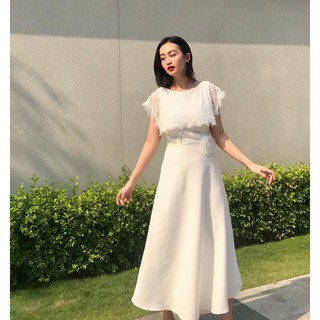 ĐẦM PHỐI REN ĐÍNH NƠ - D1114