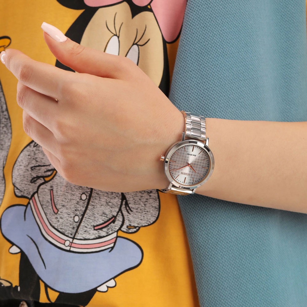Đồng Hồ Nữ Citizen Dây Thép Không Gỉ EM0766-50A - Mặt Bạc